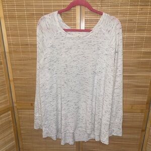 Spring & Mercer Space Dye Tee soft cream gray woman’s XL top shirt tunic